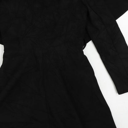 Womens UK Size S Oasis Black Overcoat