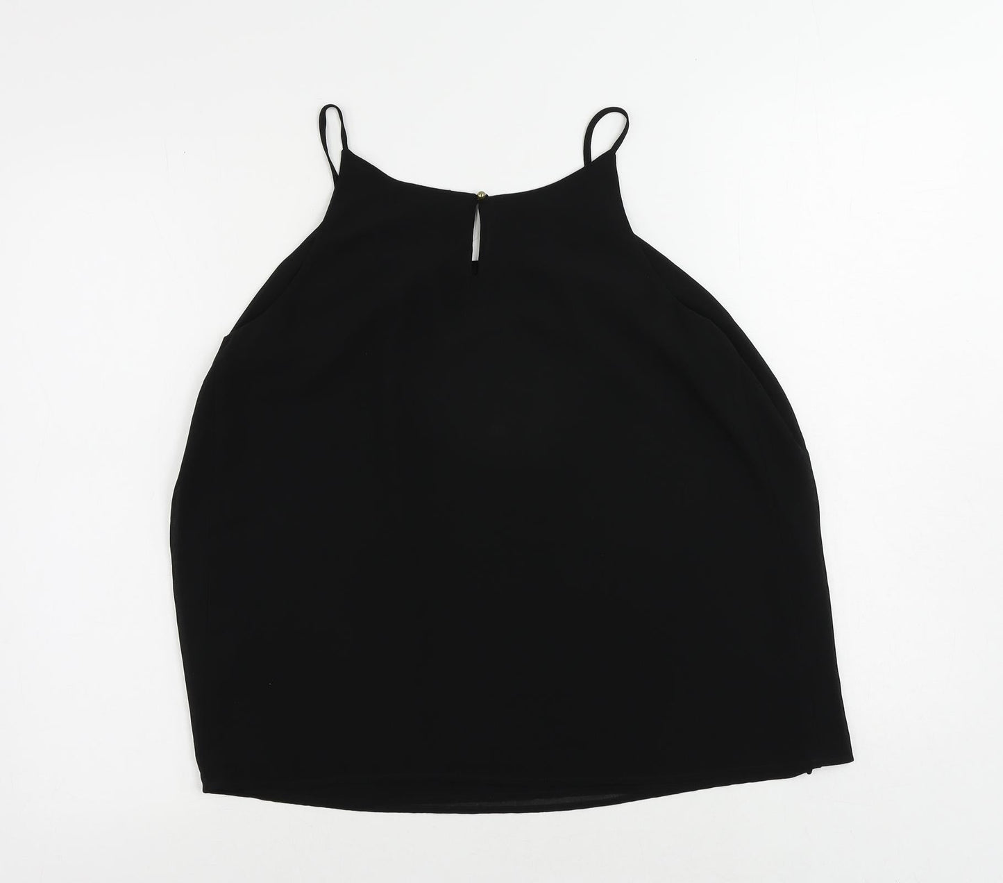 Naked Zebra Womens Black Polyester Camisole Tank Size M Round Neck - Layered