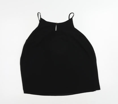 Naked Zebra Womens Black Polyester Camisole Tank Size M Round Neck - Layered