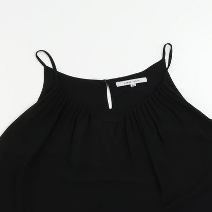 Naked Zebra Womens Black Polyester Camisole Tank Size M Round Neck - Layered