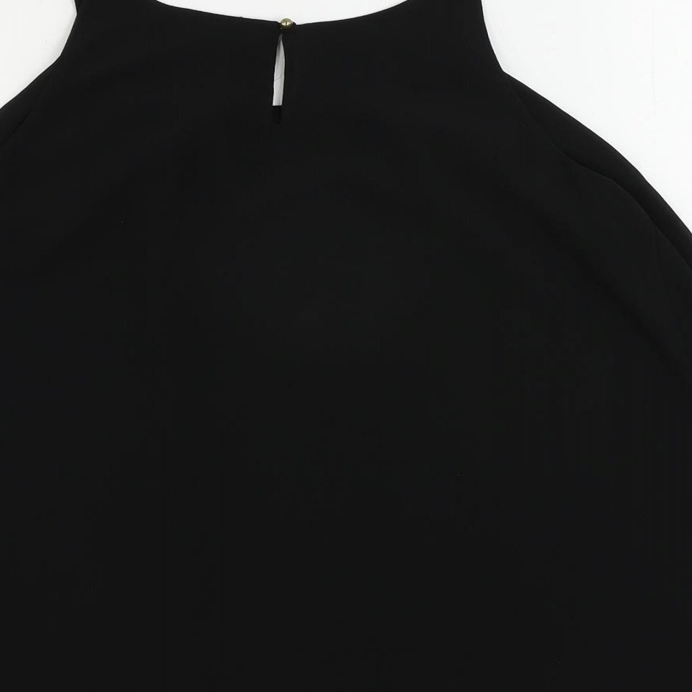 Naked Zebra Womens Black Polyester Camisole Tank Size M Round Neck - Layered