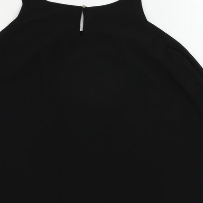 Naked Zebra Womens Black Polyester Camisole Tank Size M Round Neck - Layered