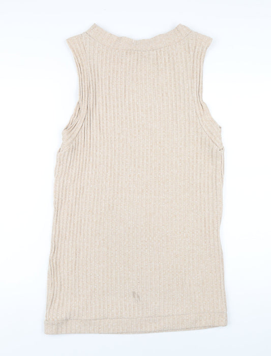 ASOS Womens Beige Polyester Mini Size 8 Boat Neck Pullover