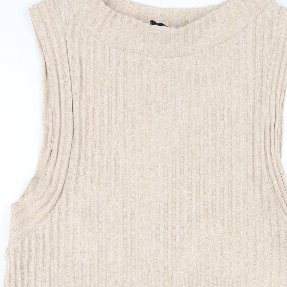 ASOS Womens Beige Polyester Mini Size 8 Boat Neck Pullover