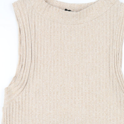 ASOS Womens Beige Polyester Mini Size 8 Boat Neck Pullover
