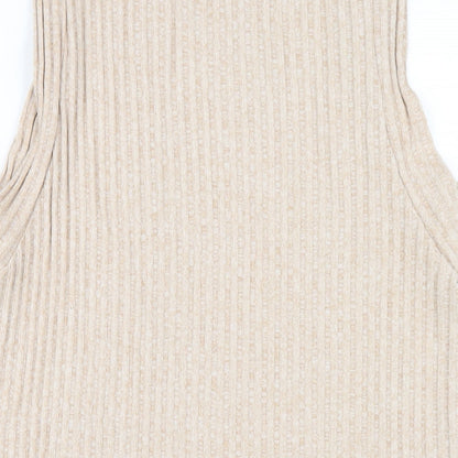 ASOS Womens Beige Polyester Mini Size 8 Boat Neck Pullover