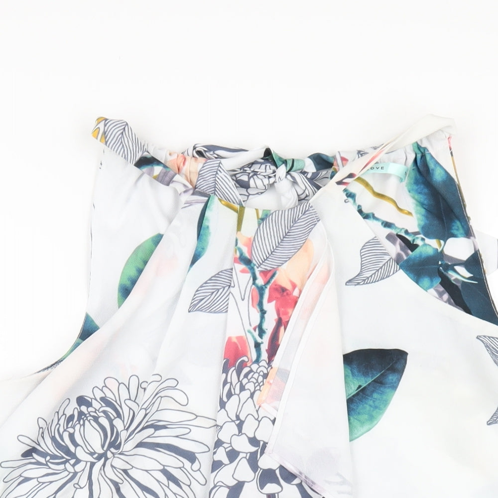 3rd Love Womens Multicoloured Floral Polyester Basic T-Shirt Size 10 Round Neck