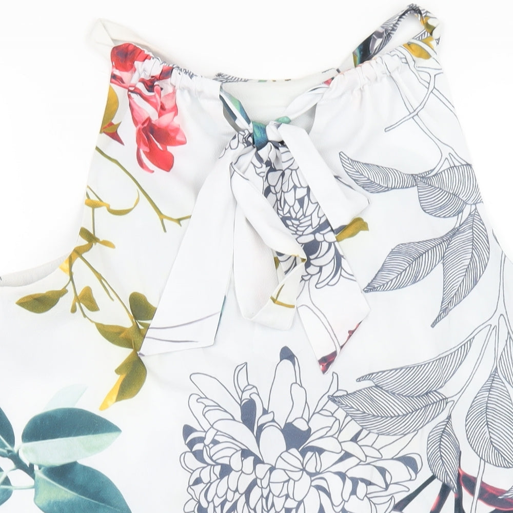 3rd Love Womens Multicoloured Floral Polyester Basic T-Shirt Size 10 Round Neck