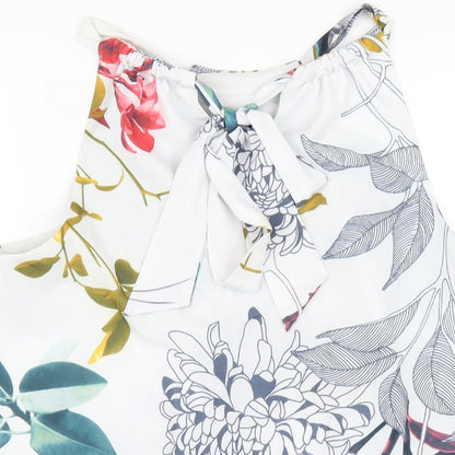 3rd Love Womens Multicoloured Floral Polyester Basic T-Shirt Size 10 Round Neck