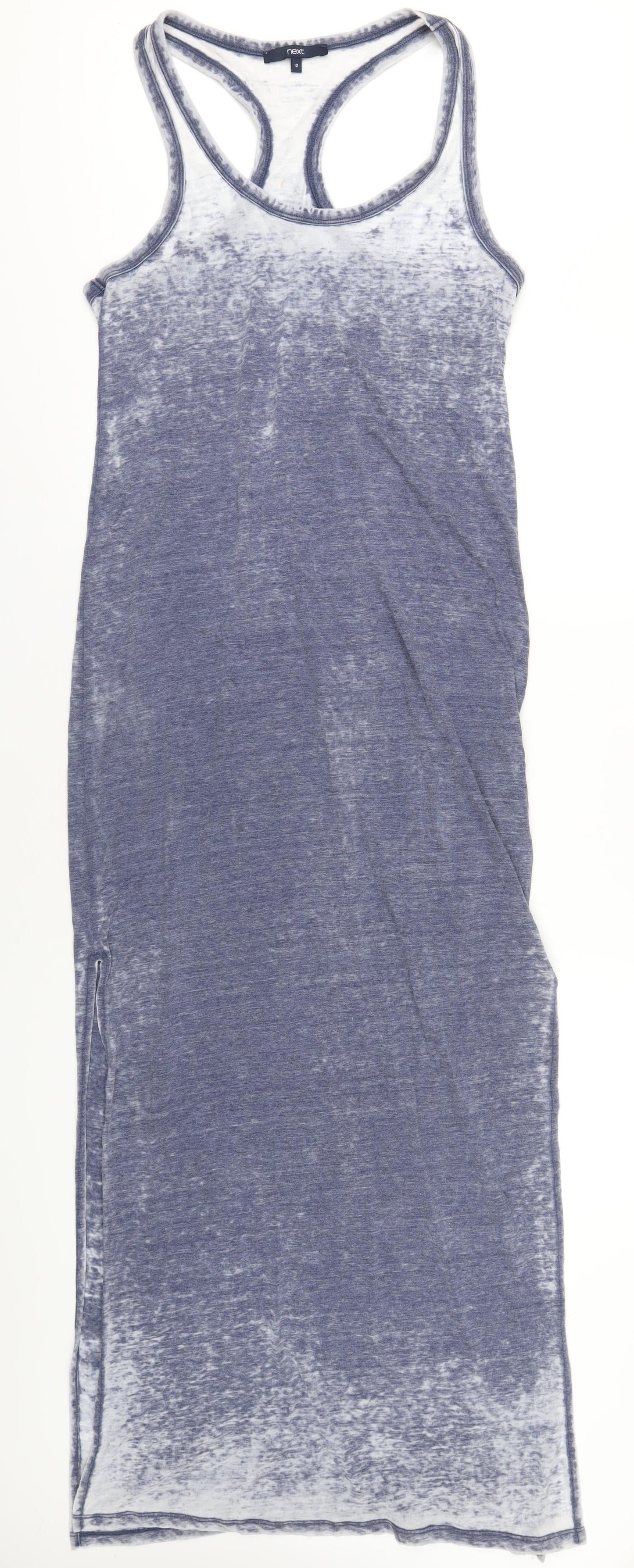NEXT Womens Blue Polyester Tank Dress Size 12 Scoop Neck Pullover