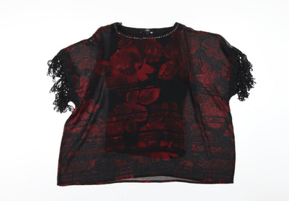 Womens UK Size 12 NEXT Red Basic T-Shirt