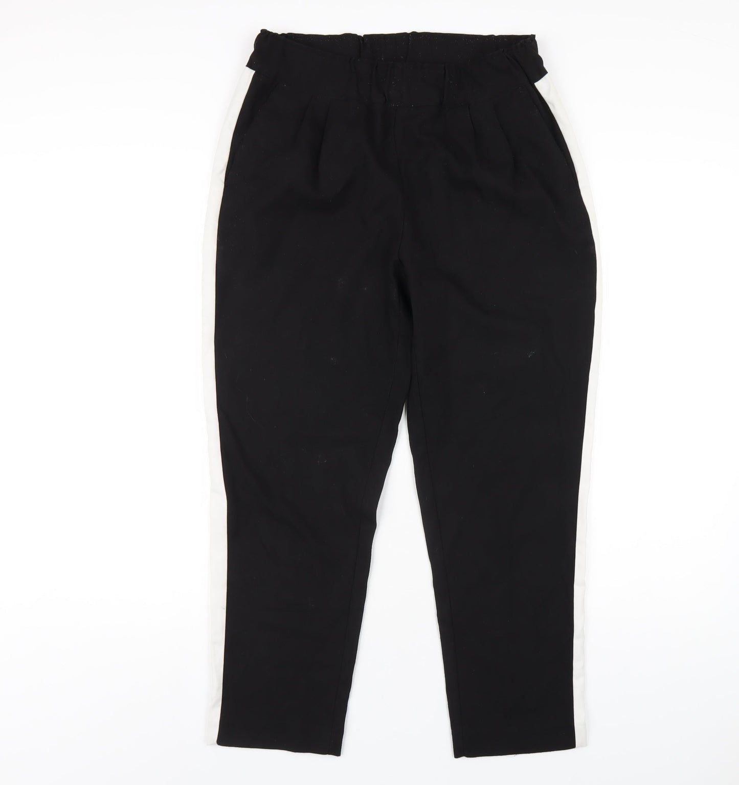 Womens UK Size M Zara Regular Fit Carrot Black Trousers