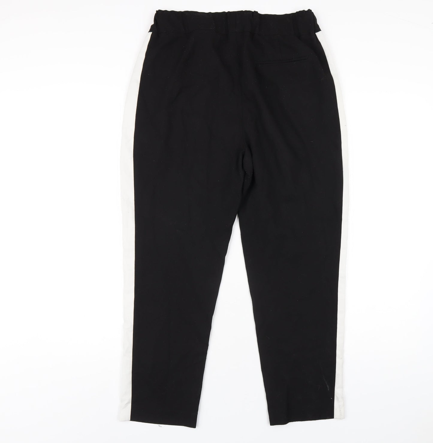 Womens UK Size M Zara Regular Fit Carrot Black Trousers