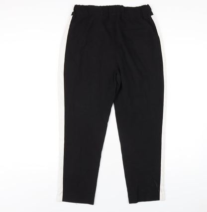 Womens UK Size M Zara Regular Fit Carrot Black Trousers