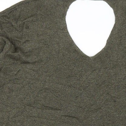 NEXT Womens Green V-Neck Viscose Pullover Jumper Size 12