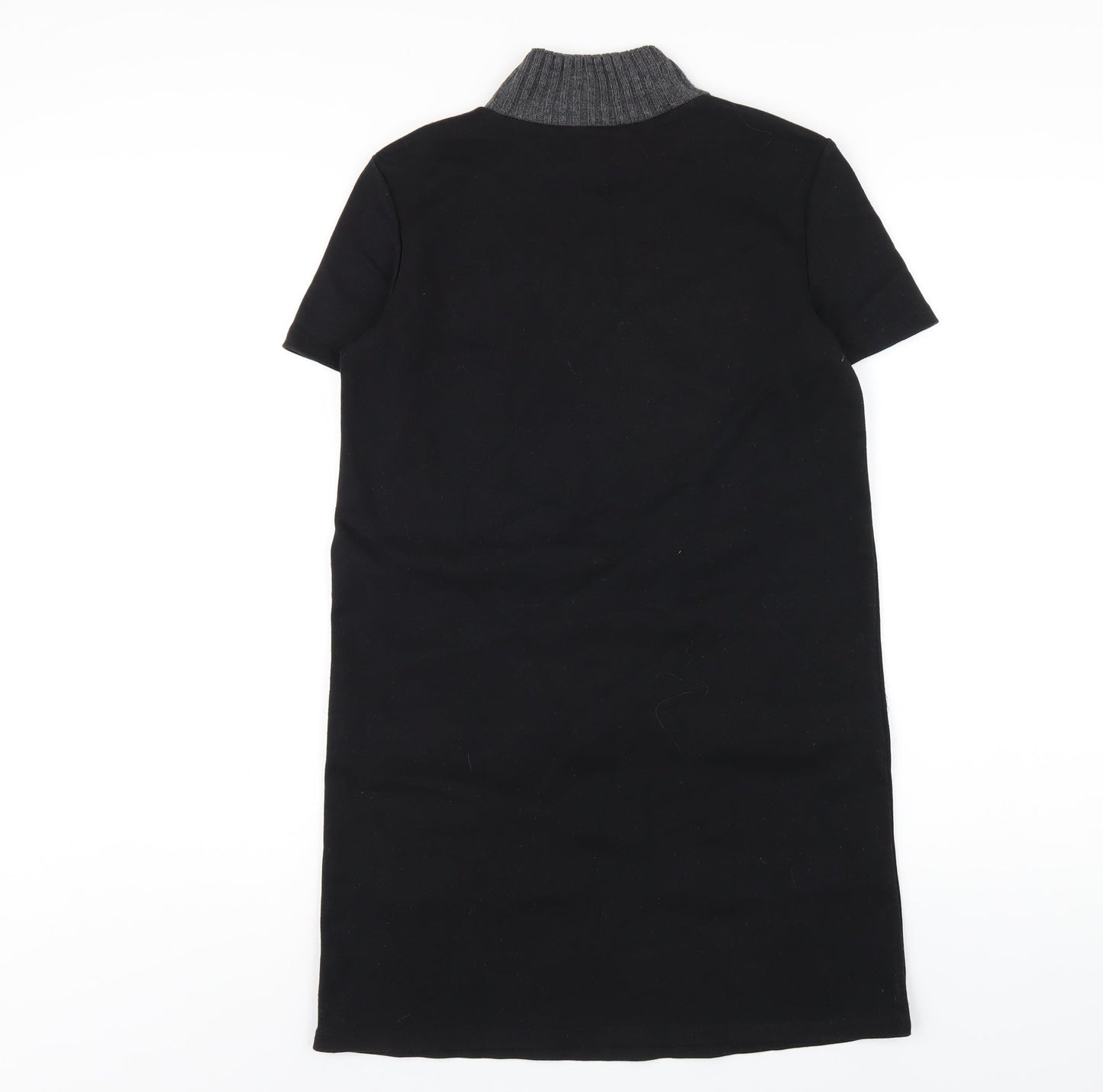 Zara Womens Black Polyester A-Line Size S Mock Neck Pullover