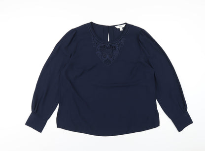 Womens UK Size 14 Marks and Spencer Blue Basic T-Shirt