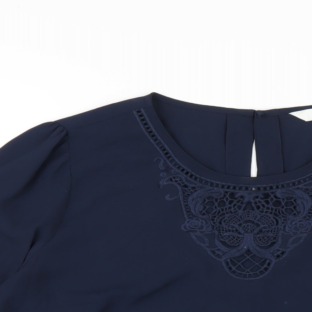 Womens UK Size 14 Marks and Spencer Blue Basic T-Shirt
