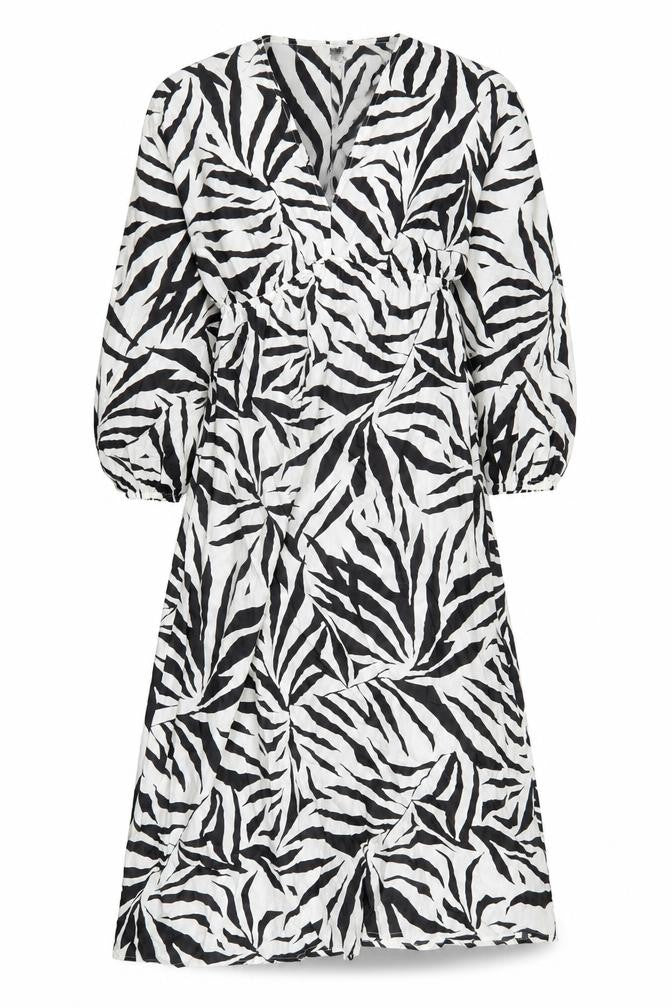 Marks and Spencer Womens White Geometric Polyester A-Line Size 10 V-Neck Pullover