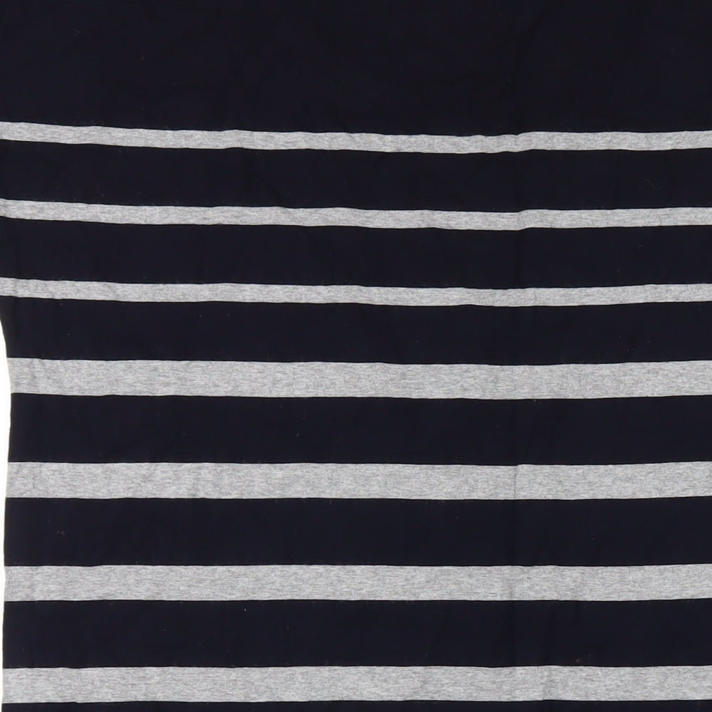 Autograph Womens Blue Striped Viscose Slip Dress Size 16 Round Neck Pullover