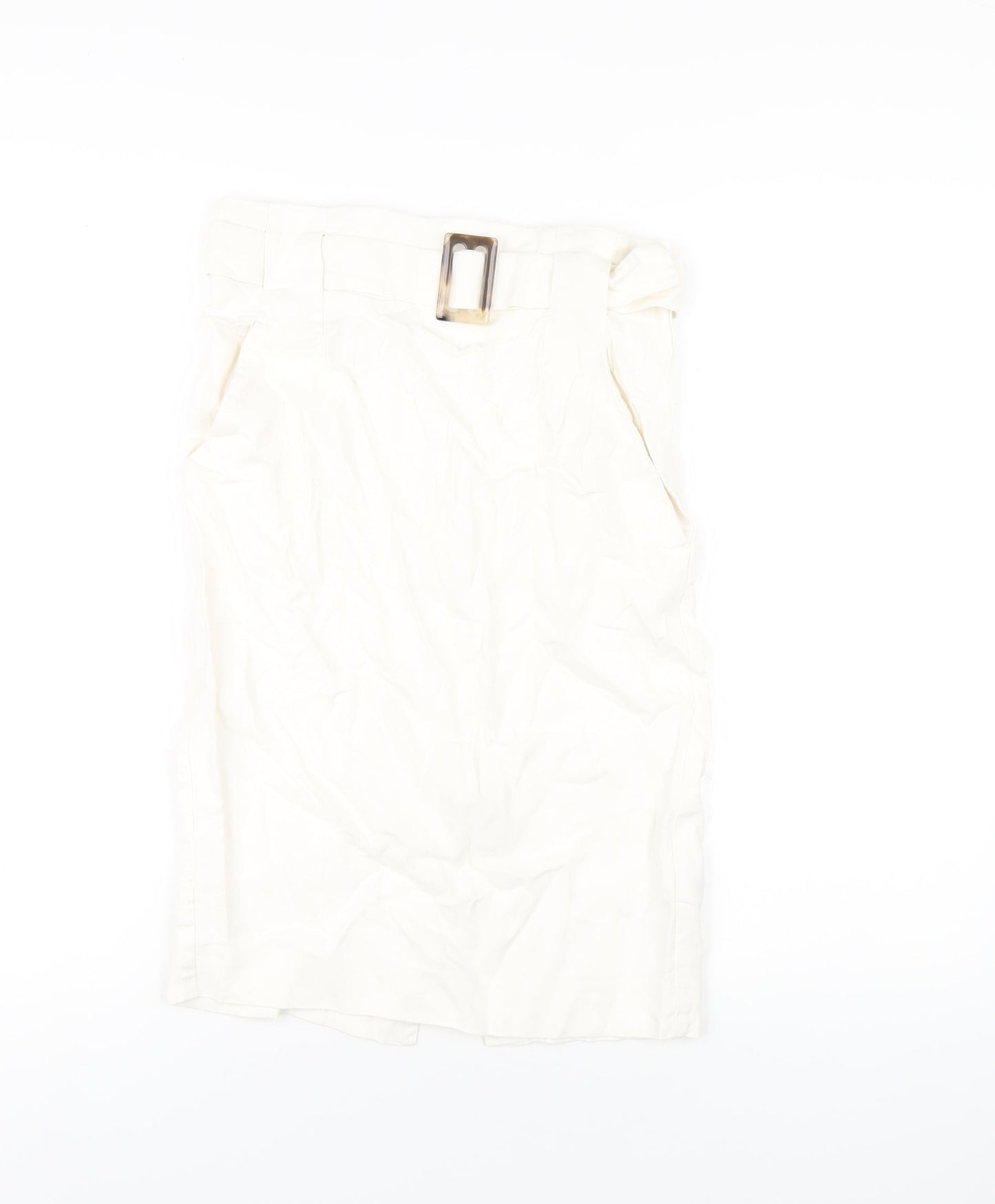 Marks and Spencer Womens Ivory Viscose Skort Skirt Size 8 Zip