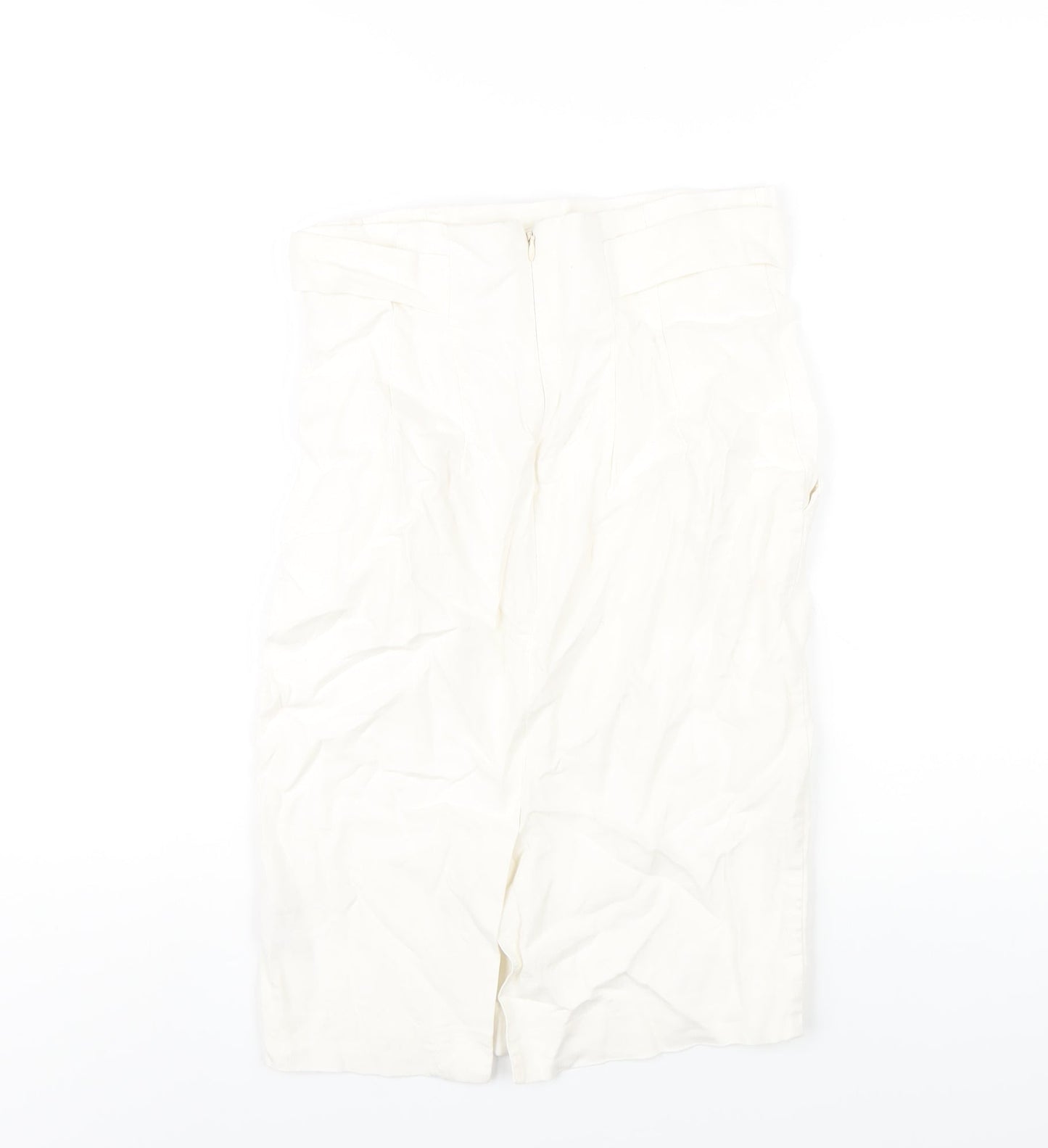 Marks and Spencer Womens Ivory Viscose Skort Skirt Size 8 Zip