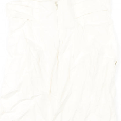 Marks and Spencer Womens Ivory Viscose Skort Skirt Size 8 Zip