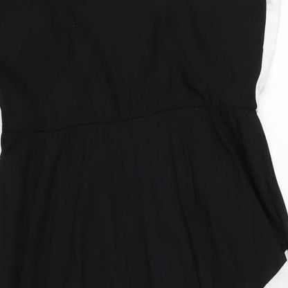 River Island Womens White Polyester A-Line Size 14 V-Neck Pullover