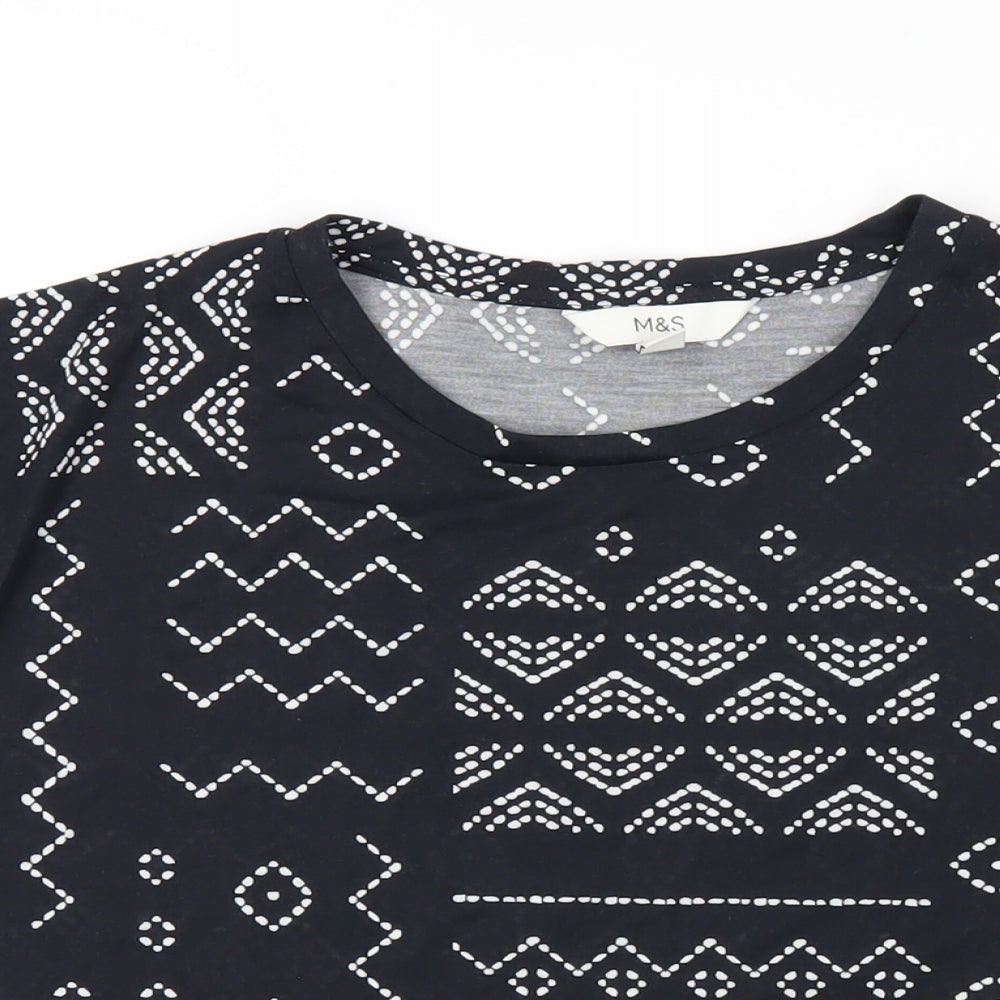 Womens UK Size 8 Marks and Spencer Black Basic T-Shirt