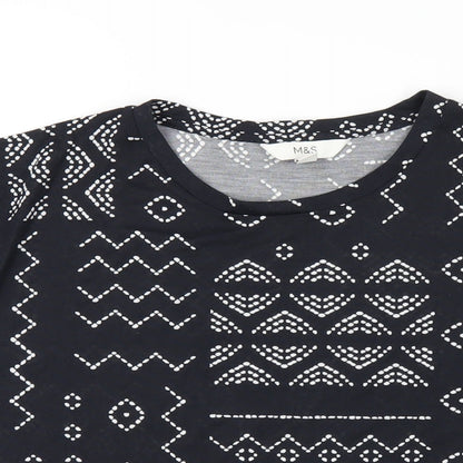 Womens UK Size 8 Marks and Spencer Black Basic T-Shirt