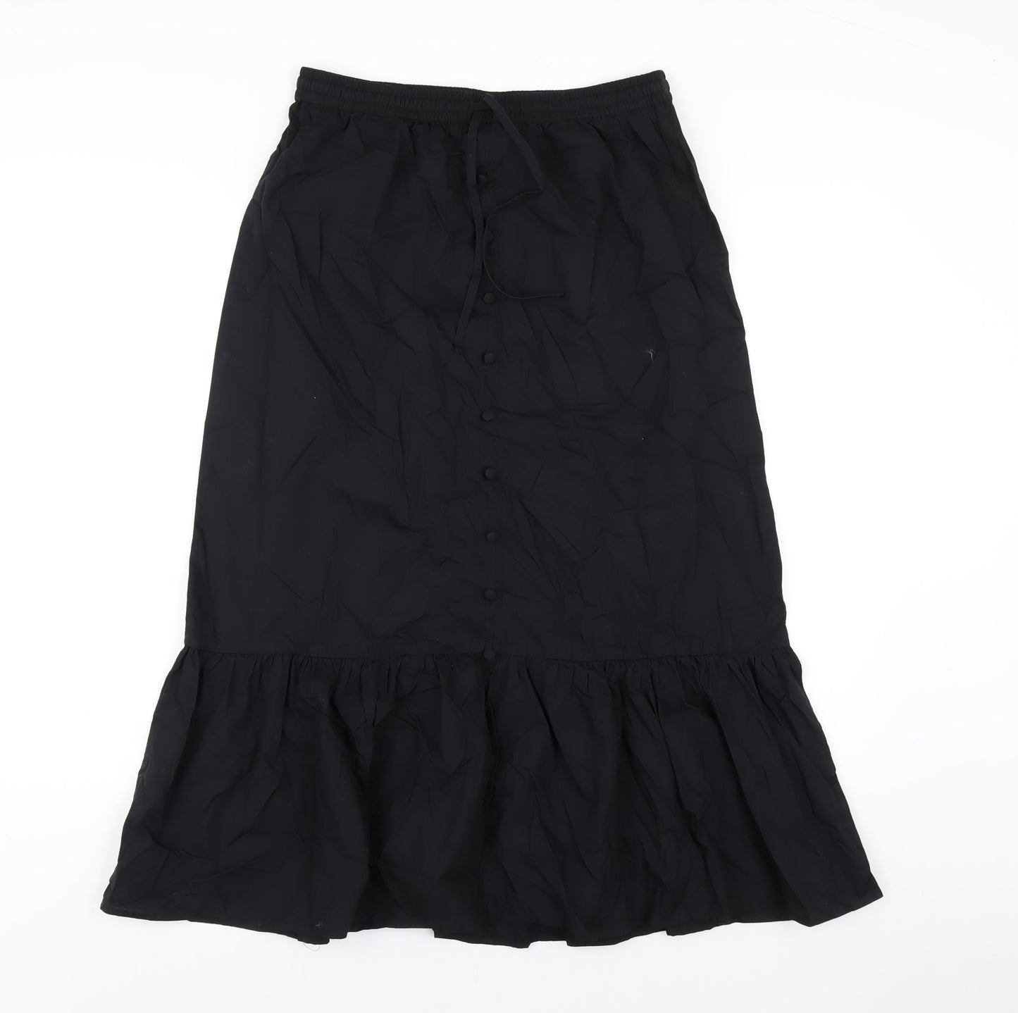 Marks and Spencer Womens Black Cotton Trumpet Skirt Size 10