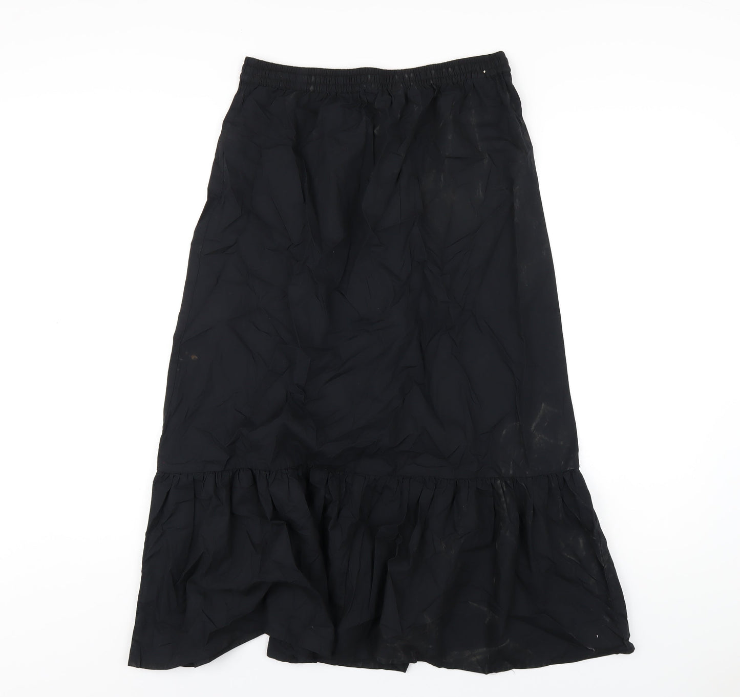 Marks and Spencer Womens Black Cotton Trumpet Skirt Size 10