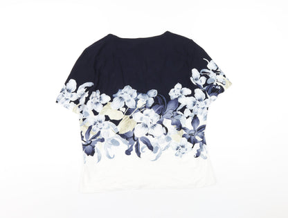 Womens UK Size 12 Mona Blue Basic Blouse