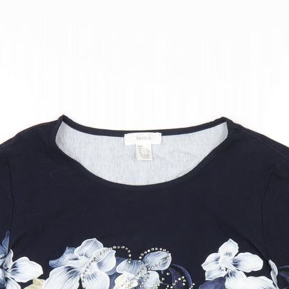 Womens UK Size 12 Mona Blue Basic Blouse
