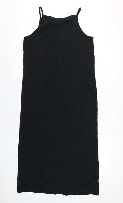 Autograph Womens Black Cotton A-Line Size 14 Square Neck Pullover