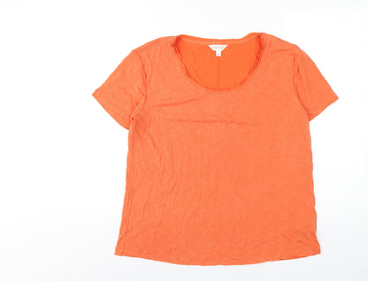 Womens UK Size 14 Per Una Orange Basic T-Shirt