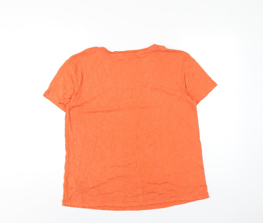 Womens UK Size 14 Per Una Orange Basic T-Shirt
