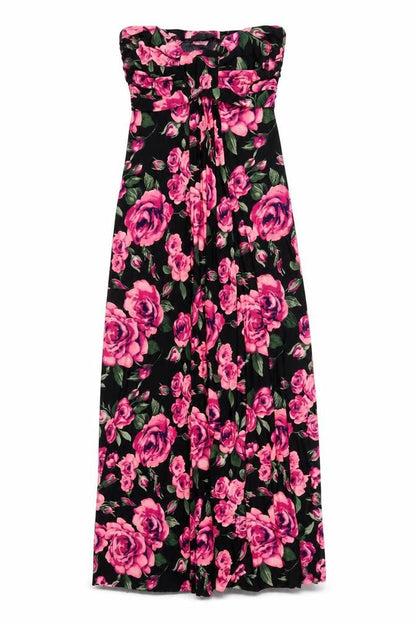AX Paris Womens Multicoloured Floral Polyester Maxi Size 12 Square Neck Pullover