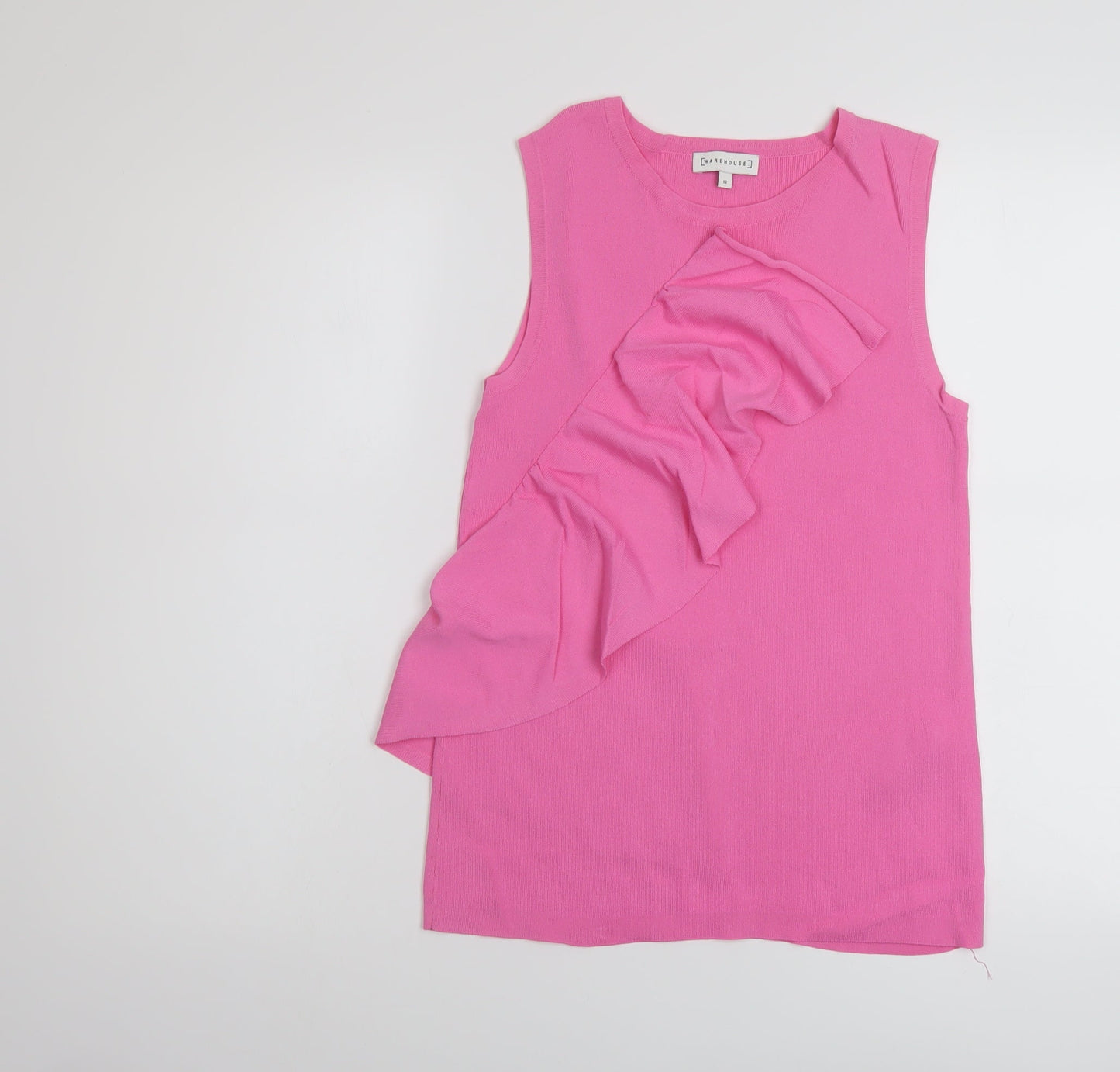 Womens UK Size 12 Warehouse Pink Basic Tank