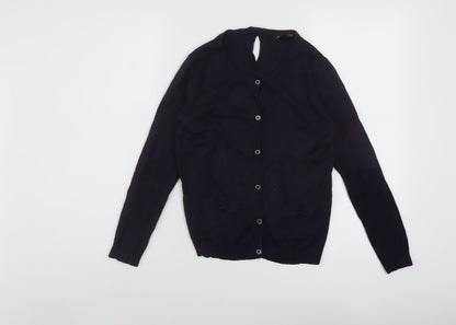 Womens UK Size S Mango Blue Cardigan Jumper