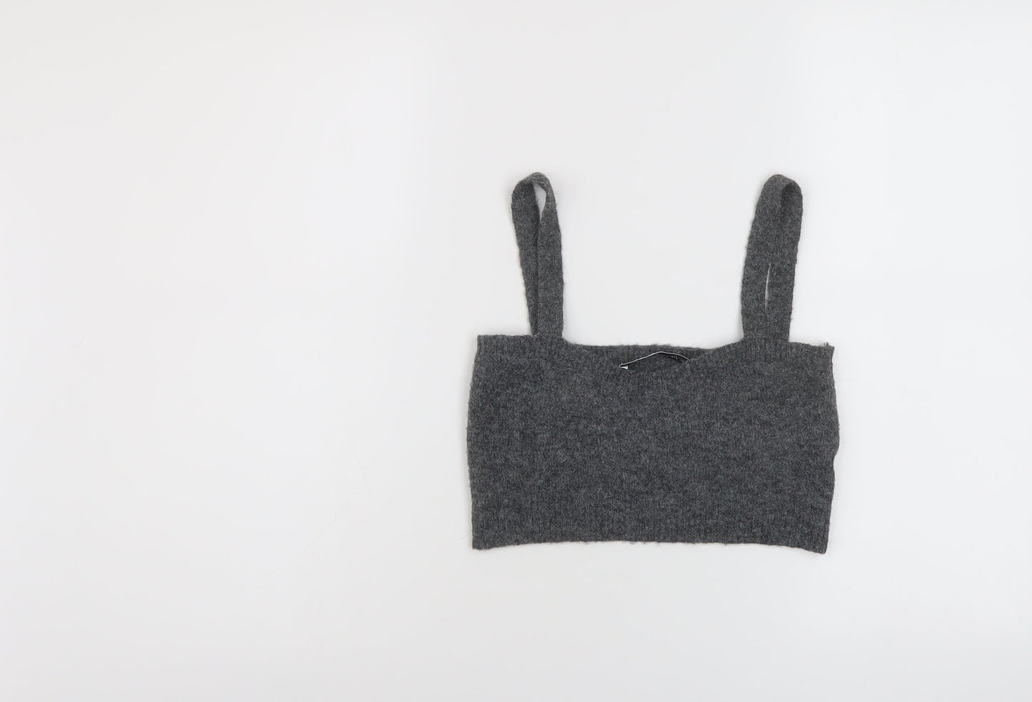 Womens UK Size S Zara Grey Cropped Tank