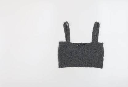 Womens UK Size S Zara Grey Cropped Tank