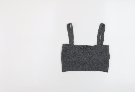 Womens UK Size S Zara Grey Cropped Tank