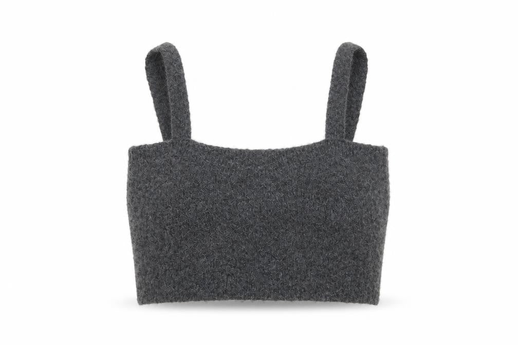 Womens UK Size S Zara Grey Cropped Tank