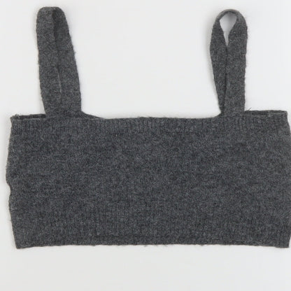 Womens UK Size S Zara Grey Cropped Tank