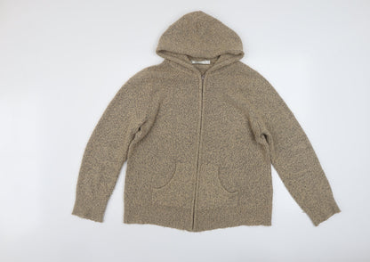 Womens UK Size L M&Co Beige Full Zip Jumper