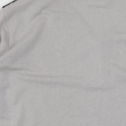 Topman Mens Green V-Neck Geometric Cotton Pullover Jumper Size 2XL Long Sleeve