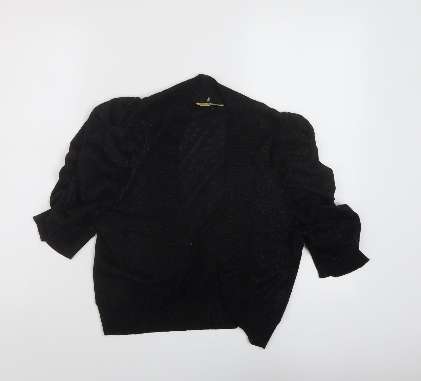 Agenda Womens Black V-Neck Viscose Shrug Jumper Size 12