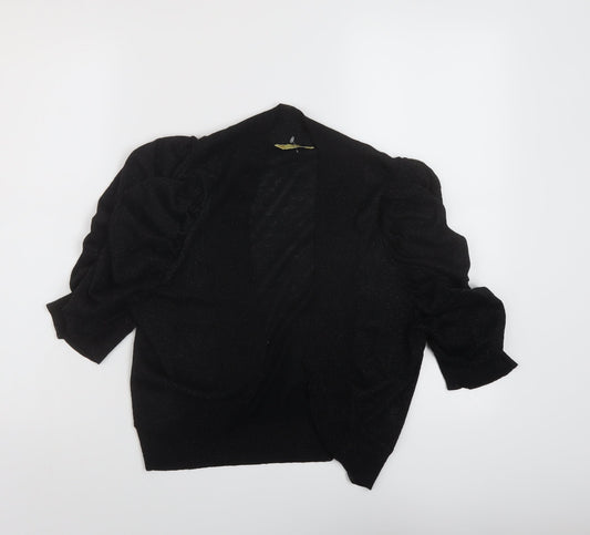 Agenda Womens Black V-Neck Viscose Shrug Jumper Size 12