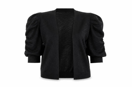 Agenda Womens Black V-Neck Viscose Shrug Jumper Size 12